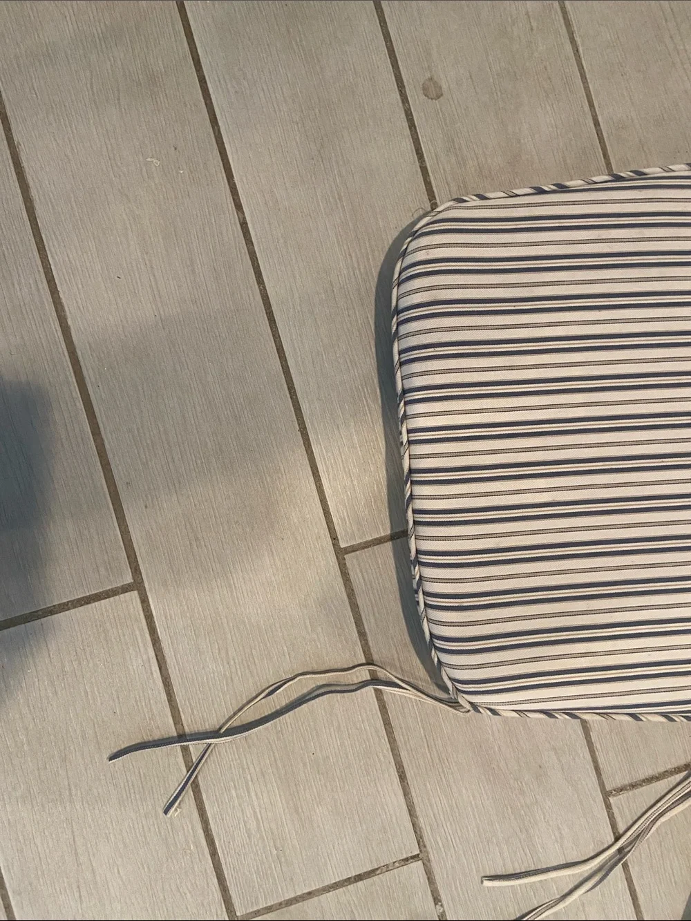 Striped Seat Cushions with Ties - Set of 6